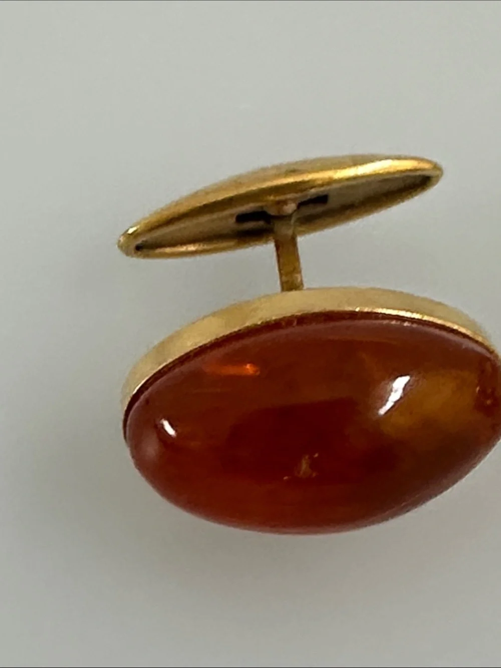 Cufflinks Baltic amber Gold Tone Ring with 9ЯК Hallmark